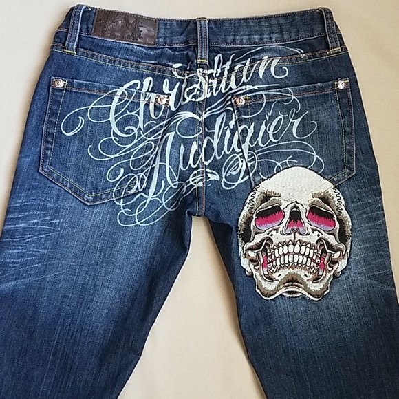 christian audigier skull jeans